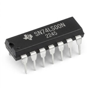 74LS00 Quad 2-Input NAND Gate Logic IC in a 14-pin DIL package for Sinclair ZX Spectrum and Commodore repairs.