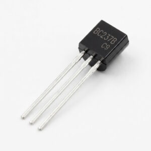 A high-quality BC237B transistor, a modern NPN replacement for the BC184 used in Sinclair ZX Spectrum repairs at TR8 and TR9