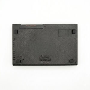 Underside of a Sinclair ZX Spectrum 48k Issue 3 showing serial number and black plastic chassis.