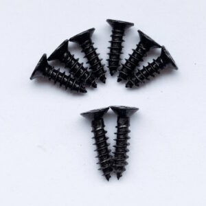 Full replacement set of black self-tapping case screws for the Sinclair ZX Spectrum 128K Toastrack in two specific sizes.