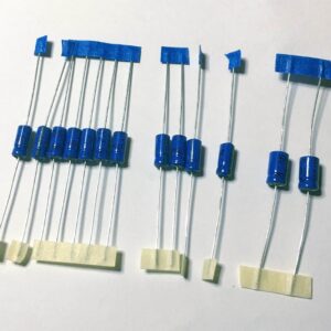 Premium Vishay axial electrolytic capacitor replacement set for Sinclair ZX Spectrum 16K and 48K.