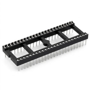 A brand new, high-quality 64-pin black dual-wipe IC socket for Motorola 68000 CPU repairs on Amiga and Atari ST motherboards.