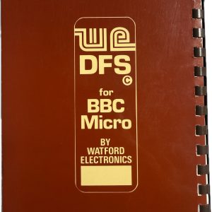Rear view of BBC Micro DFS manual showing Acorn Computers ISBN and part number