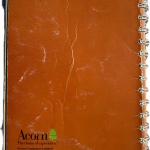 Rear cover of BBC Master Compact Welcome Guide showing Acorn Computers publication details