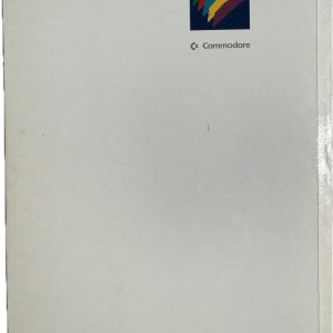 Rear cover of Amiga 1200 User's Manual showing Commodore International logo and colour splash