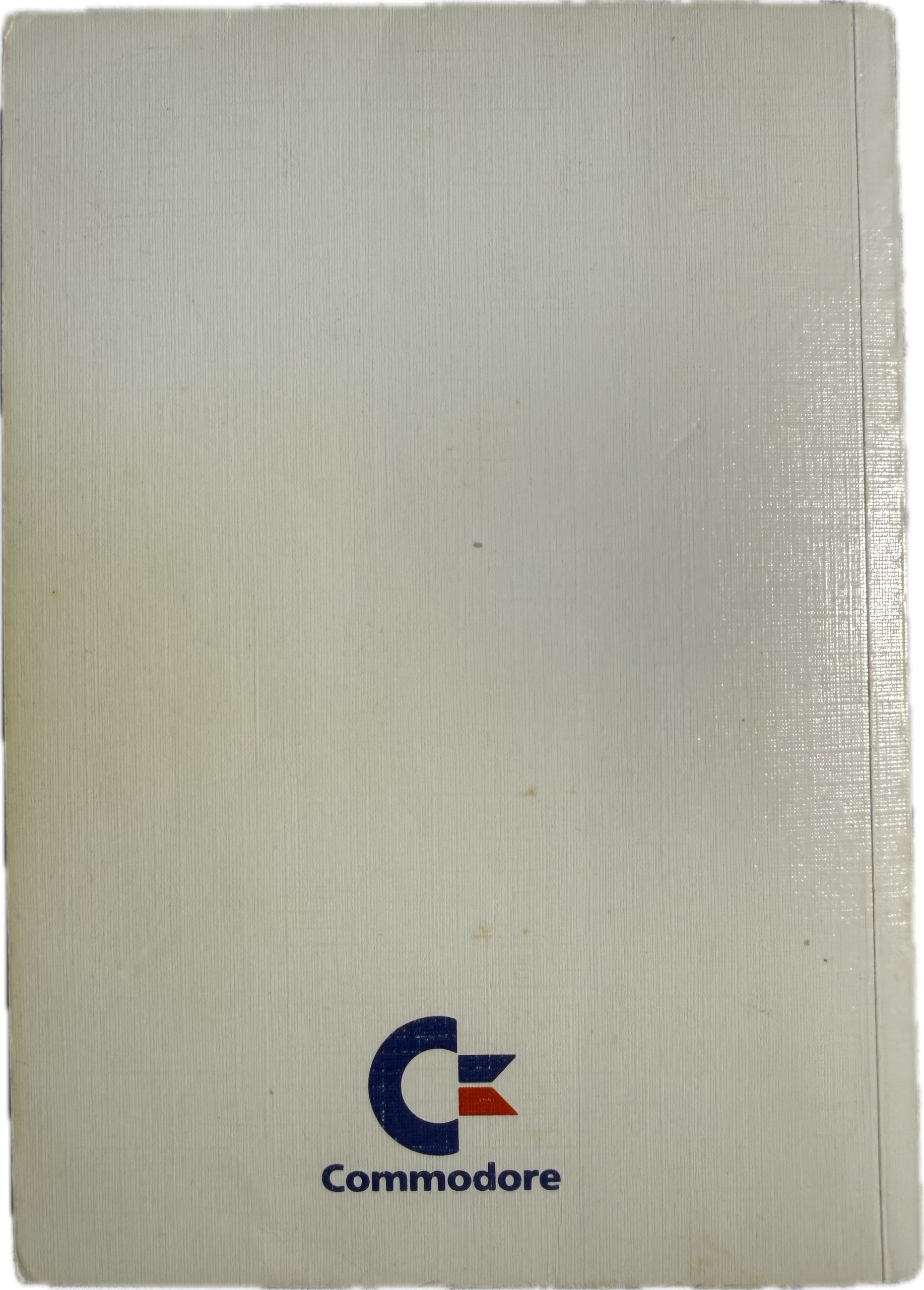 Rear cover of Amiga 500 User's Manual showing Commodore International publication logo
