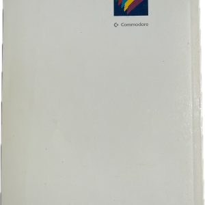 Rear view of Amiga Workbench 3.0 manual showing Commodore International logo and colour splash
