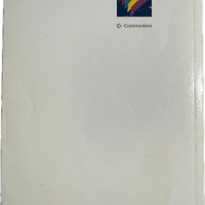 Rear view of Amiga Workbench 3.0 manual showing Commodore International logo and colour splash
