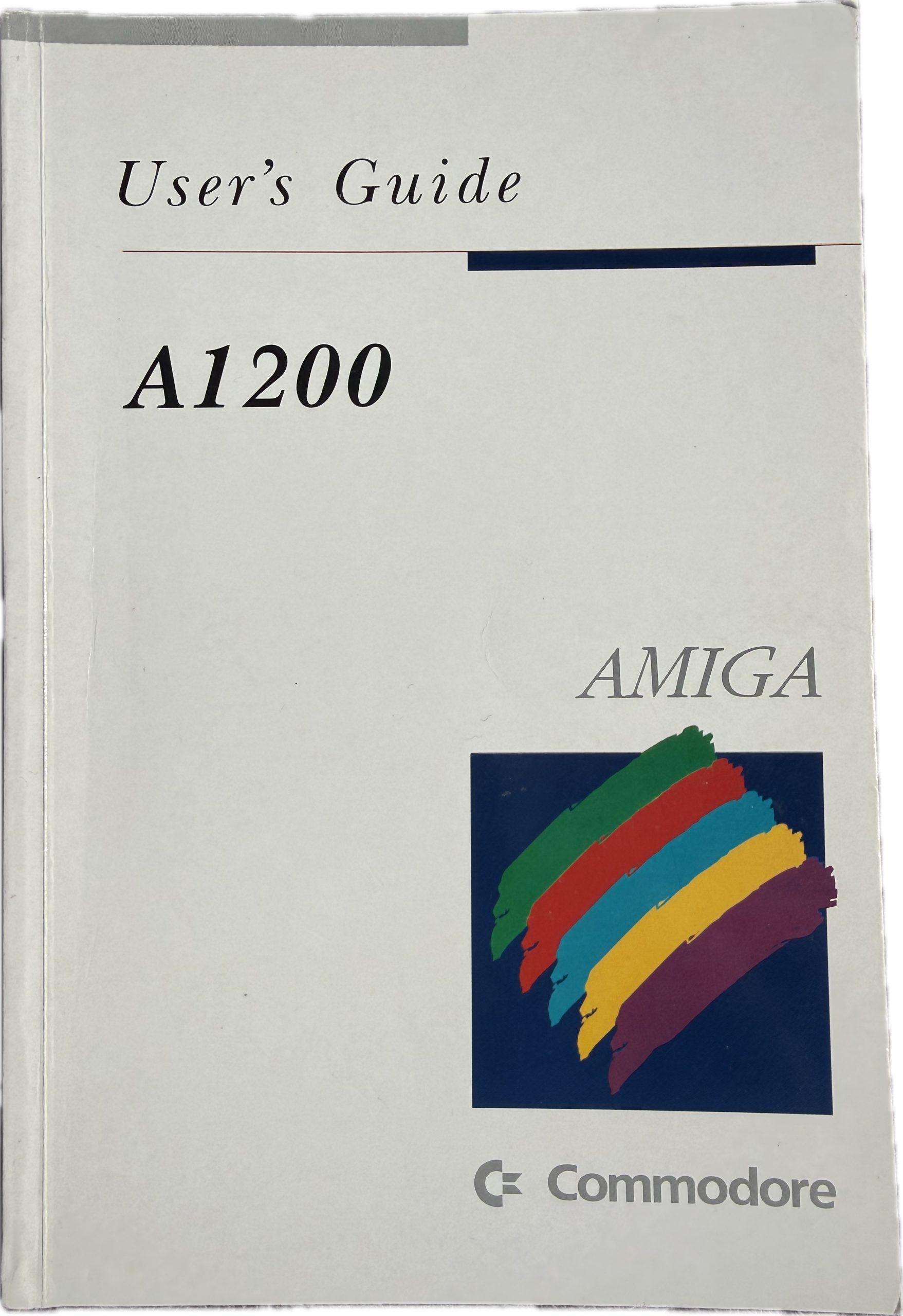 Original Commodore Amiga 1200 User's Guide manual front cover for A1200 AGA computer